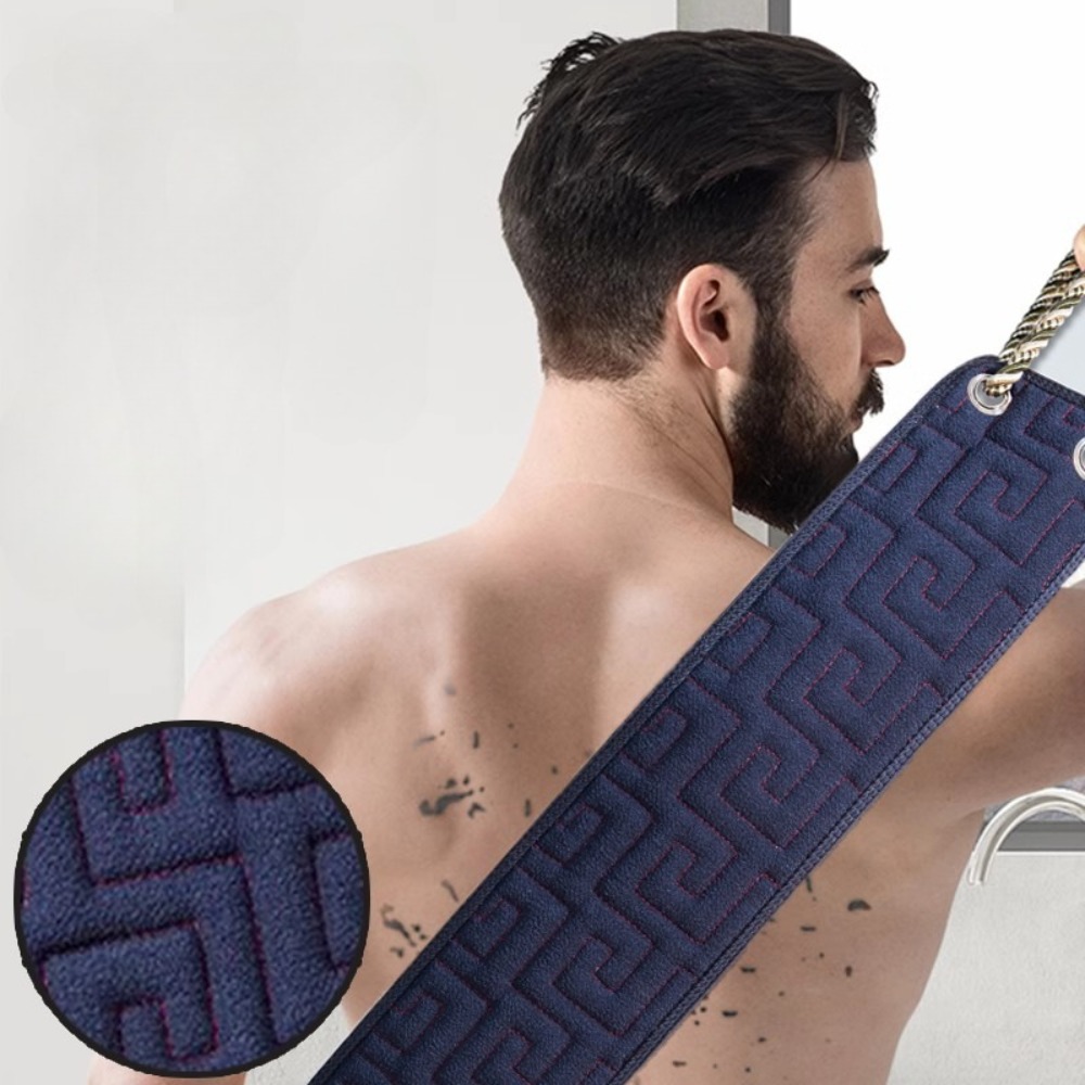 НОВОЕ полотенце для чистки спины, двухстороннее прочное отшелушивающее полотенце для тела, ремешок на спине, унисекс, скраб для детоксикации грязи, удлиненное купальное полотенце