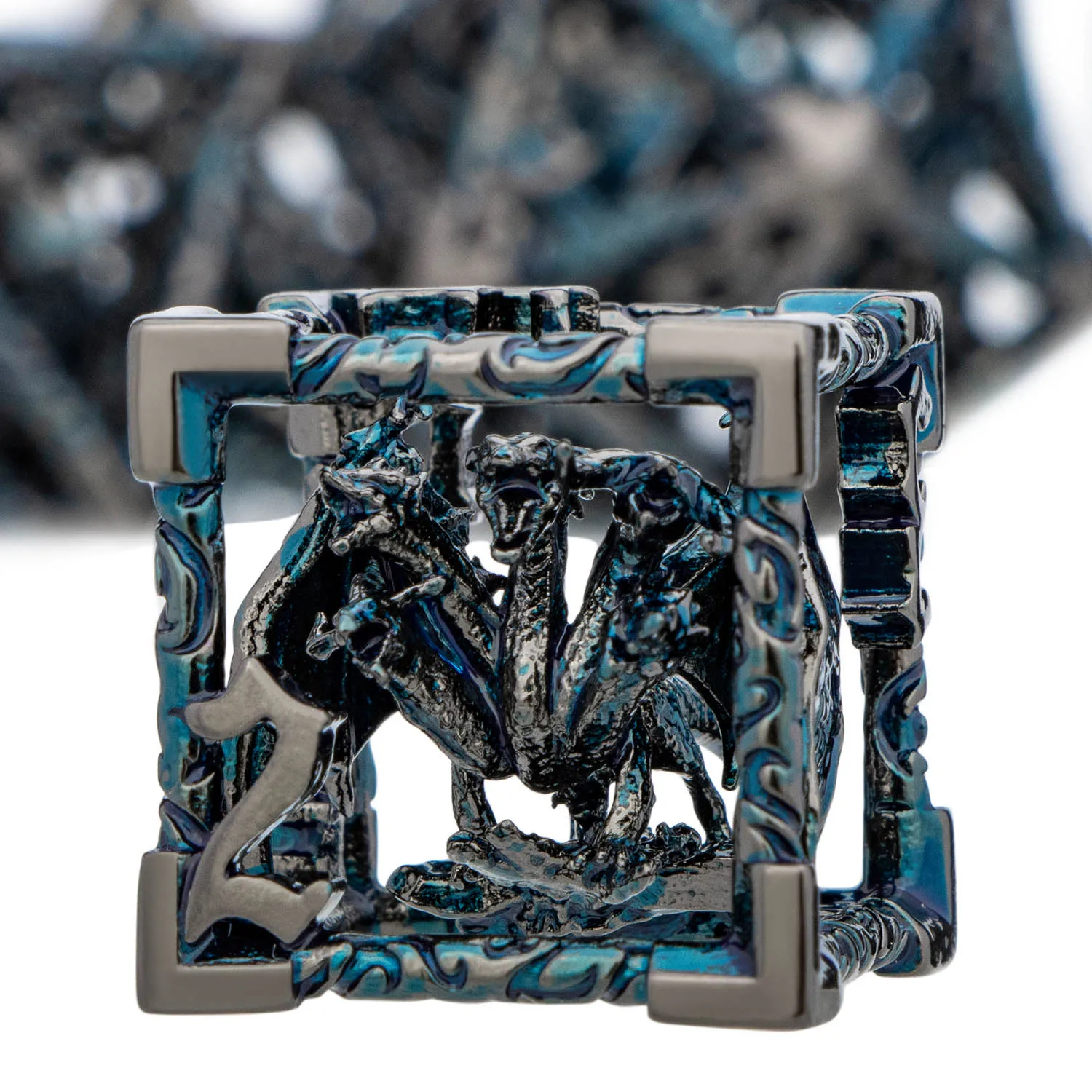 DND Metal Hollow Dragon Dice D und D D20 Dungeon and Dragon Tisch Rollenspiel Würfel D+D D6 Polyedrische Würfel RPG D&D Würfelset