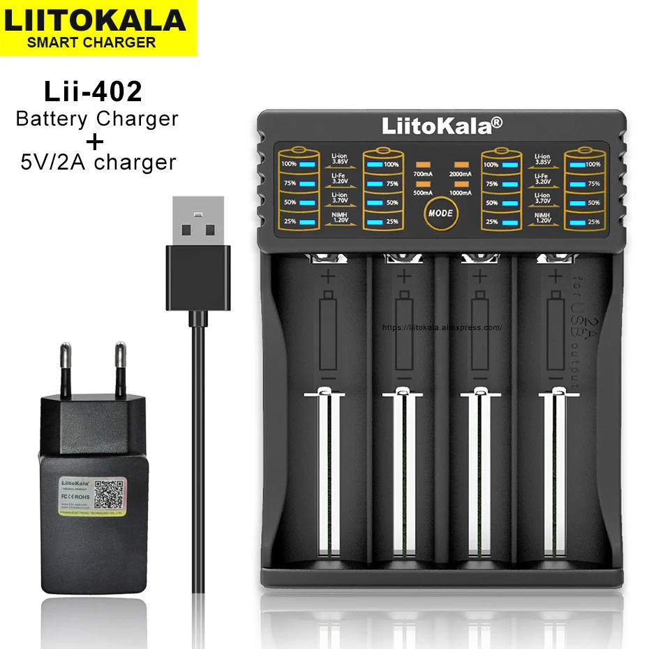 Liitokala Lii-202 1,2 3,7 3,2 v v v aa/aaa nimh lithium batterie smart ladegerät