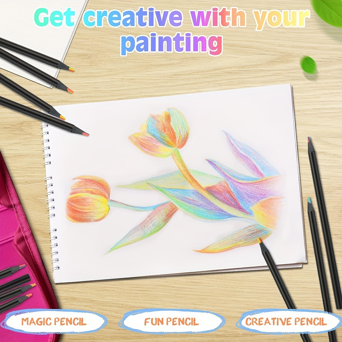 12/24/36/48Pcs 7 Colors Rainbow Pencils 3.3mm Colored Pencils For Art Drawing Coloring Halloween Thanksgiving Gift