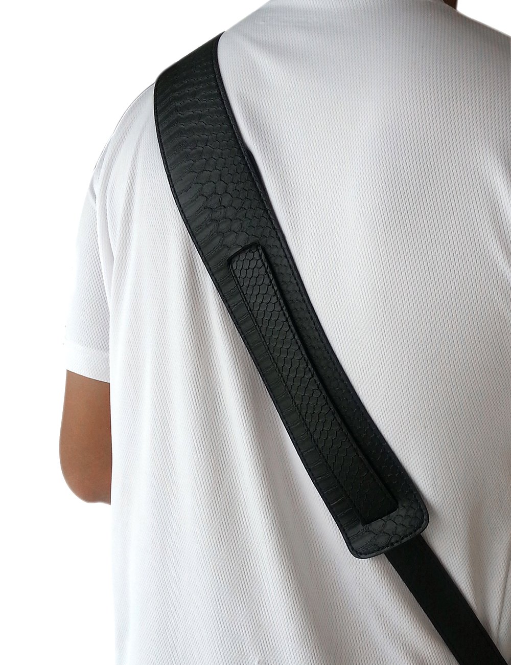 JEStrap-Ceinture brodée souple en cuir véritable, réglable, basse classique, accessoires de passe-temps de musique, 2.5 po