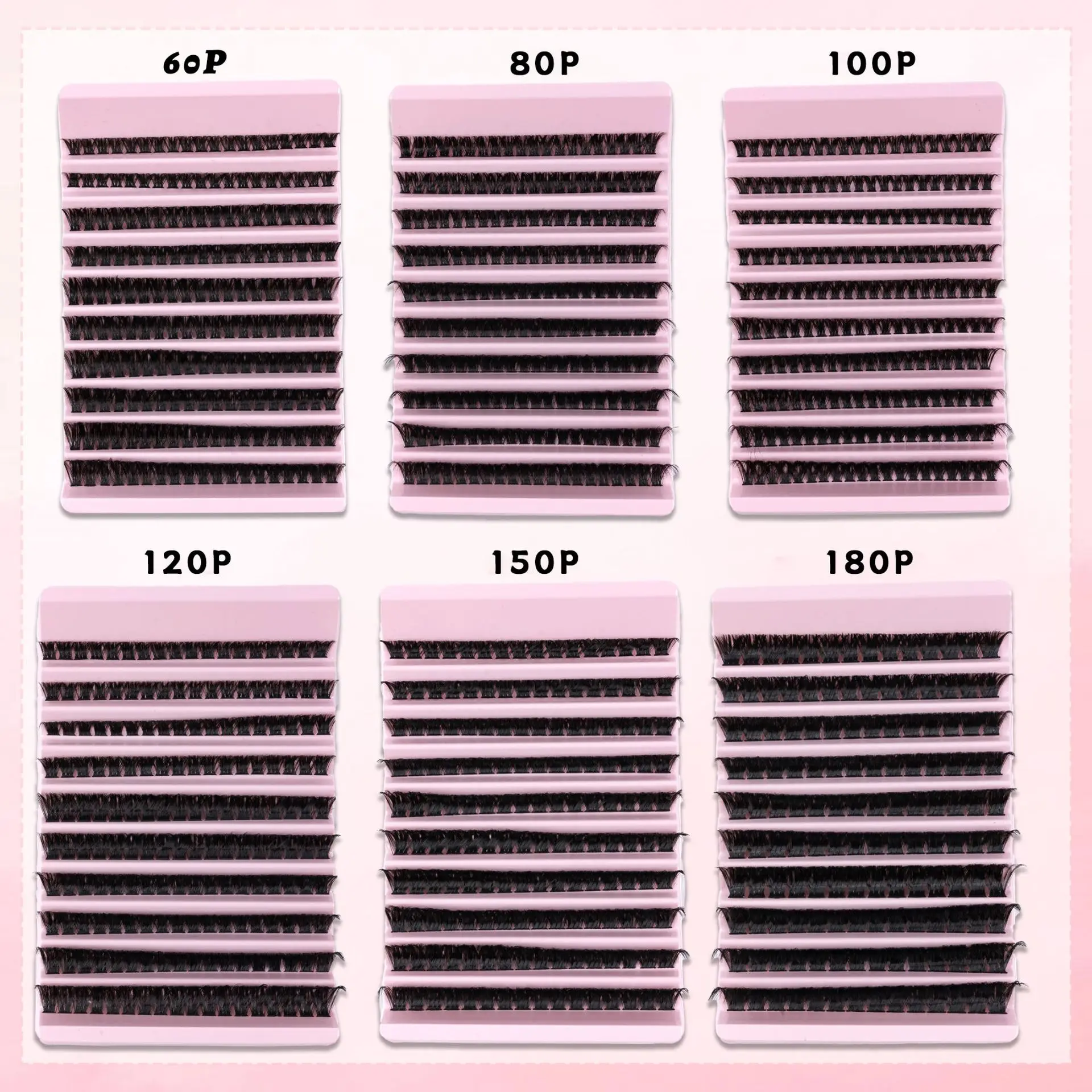 MIAOJIE 200 ชิ้น 30D Cluster ขนตาปลอมชุด DIY ขนตา, ความหนา 0.05 มิลลิเมตร, D Curl, ความยาวผสม 8-16 มิลลิเมตร