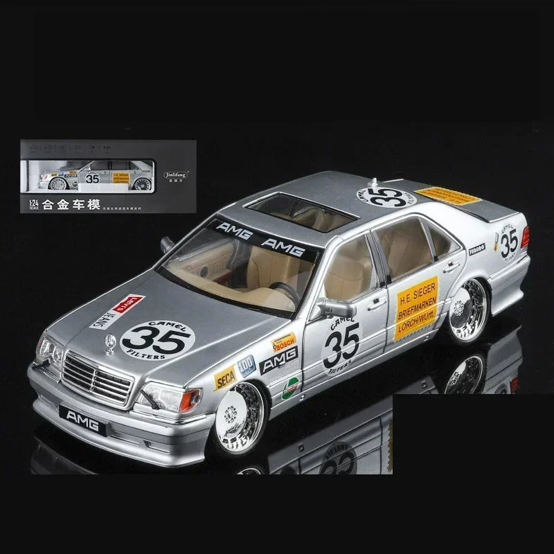 Carro em escala 1:24 mercedes benz s320 w140 liga modelo de carro em miniatura diecast metal som & luz coleção crianças brinquedo veículo presente