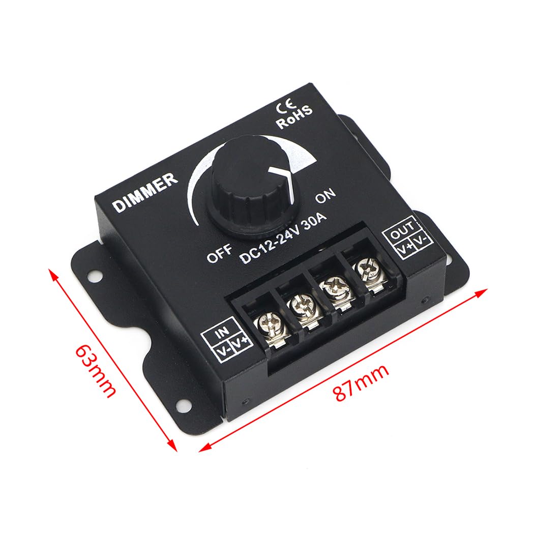 Regulador de intensidad LED DC 12V-24V 30A 360W regulador de voltaje controlador ajustable para tira de luz LED 5050 lámpara LED atenuadores de atenuación