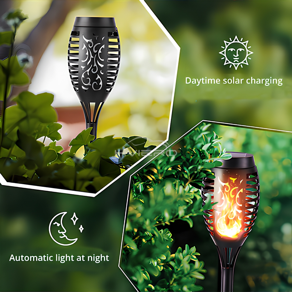 1/2/4/8Pcs Solar Flame Lights 12LED Bulbs Flickering Waterproof Garden Decoration Outdoor Lawn Path Yard Patio Night Floor Lamps