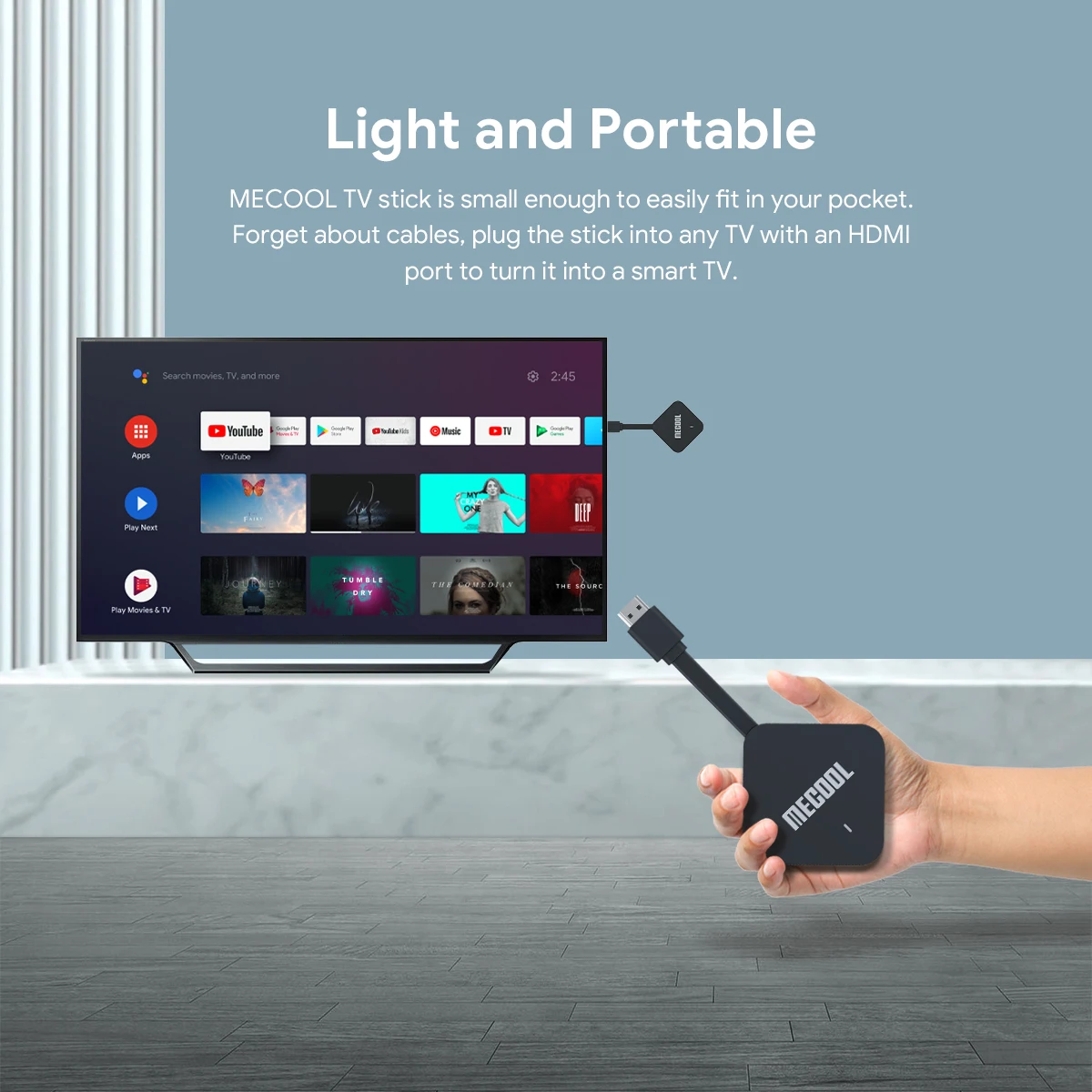 MECOOL 2022 ATV KD2 versión Global Versio Amlogic S905Y4 TV Stick Android 11 4GB 32GB WIFI Dual caja de TV con certificación Google BT 5,0