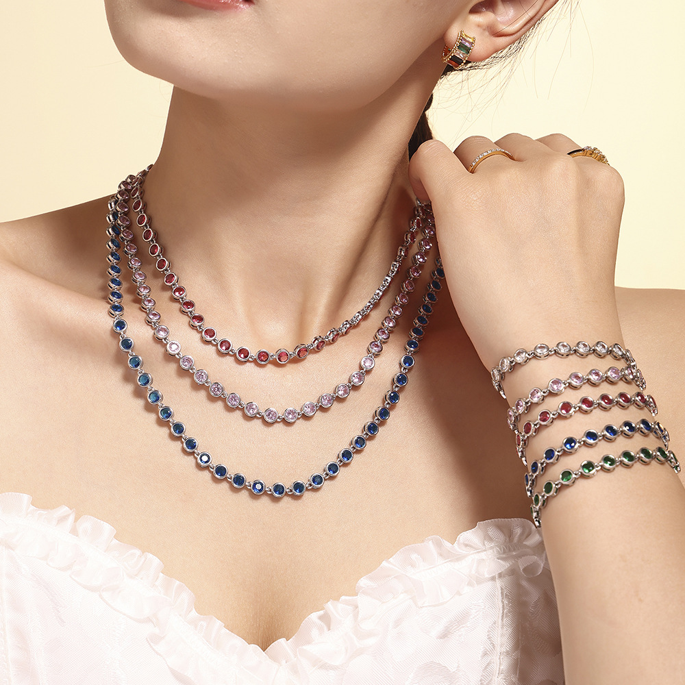 Conjunto de joias de aço inoxidável 18k ouro colorido frisado com zircão inspirado na boêmio natal aniversário presente surpresa perfeito