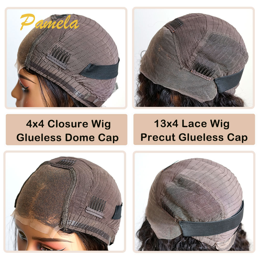 スーパーダブル描画グルーレスウィッグ 100% 人毛すぐに使用可能 30 インチルーズディープ 250% 高密度 13 × 4 透明レースフロントウィッグ