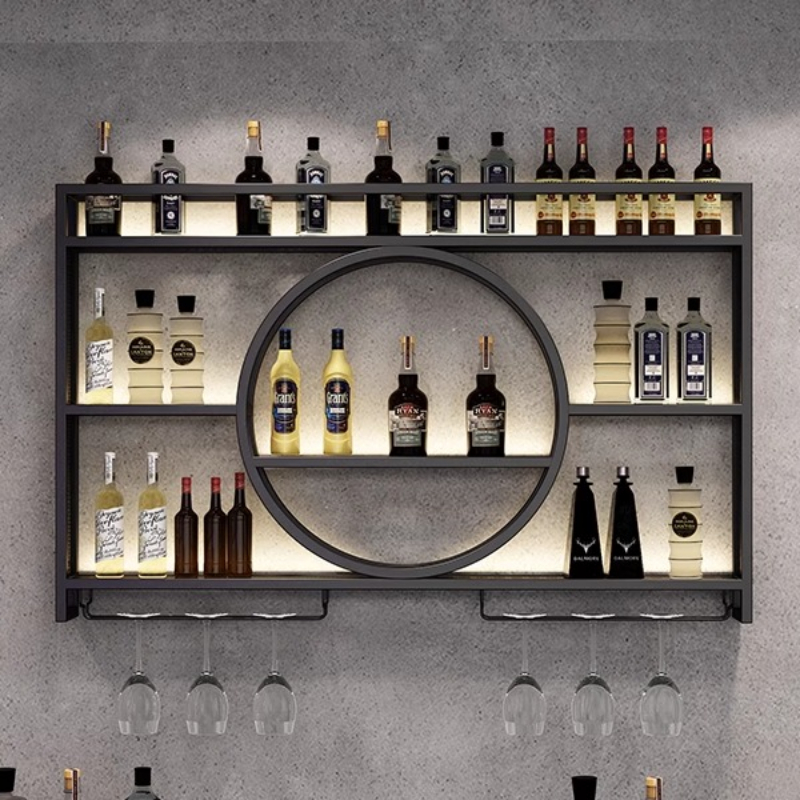 Antiker Luxus-Weinschrank, Buffet, stehend, Ausstellungsecke, Weinschrank, Whisky-Buffet, draußen, Metall, Estante, Bar-Dekoration