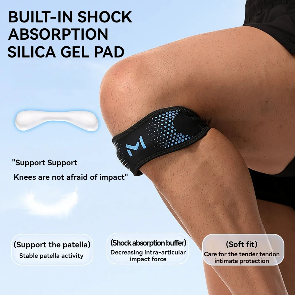 GTUBIKE 1PC Patella Ginocchiera Ginocchiera regolabile Tendine rotuleo Stabilizzatore Fascia di supporto per calcio Basket Corsa Jumpe