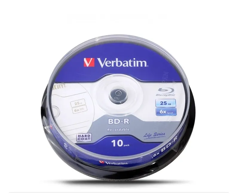 Verbatim BD-R 25 ГБ 6X записываемый диск Blue Ray BDR пустые милые диски 10 шт./лот