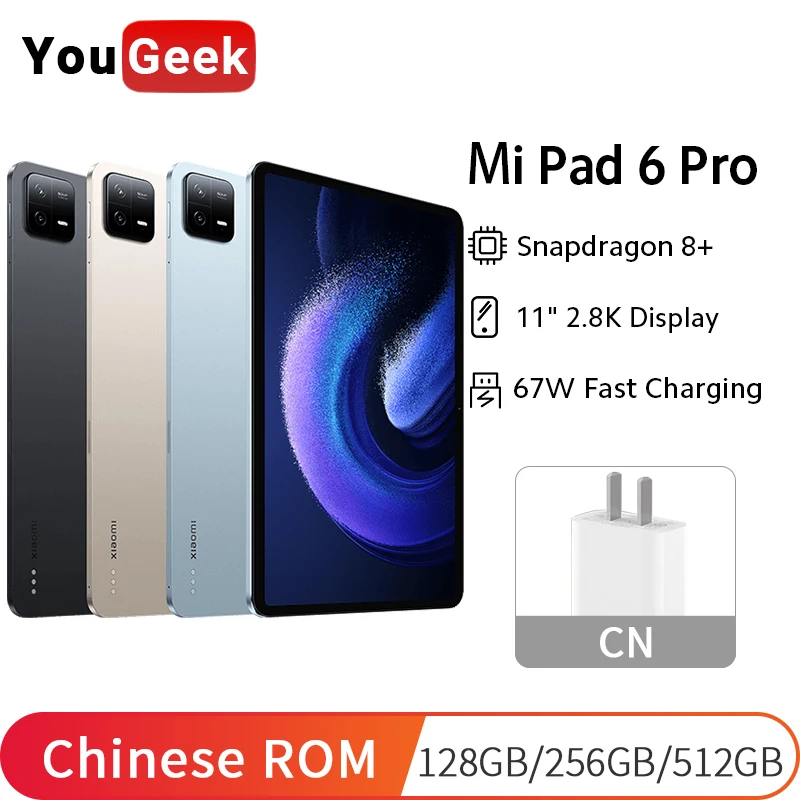 Xiaomi Mi Pad 6 Pro Snapdragon 8+ Gen 1 Octa Core 11" 2.8K Screen 50MP Main Camera 8600mAh Battery 67W Fast Charge China Version
