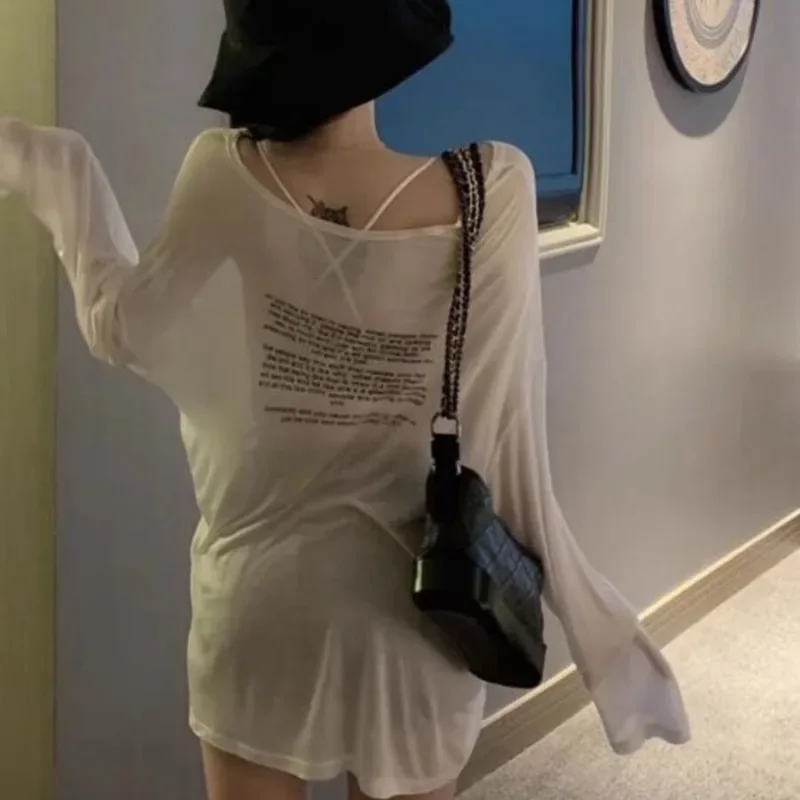 Camisetas holgadas para mujer, diseño Simple con patrón de letras, ropa de verano de estilo coreano, camisetas finas que combinan con todo para estudiantes jóvenes, nueva moda