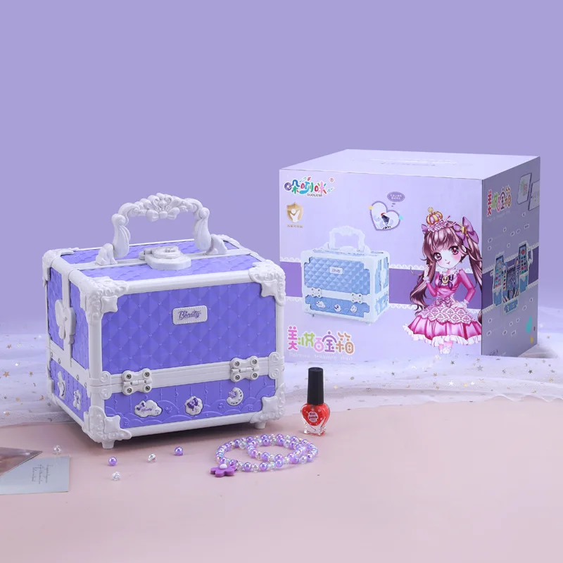 Kinder Kosmetik Spielzeug Set Waschbar Mädchen Make-Up Spielzeug Spiel Set Prinzessin Weihnachten Und Neujahr Geschenk Lippenstift Lidschatten Make-Up Box Set