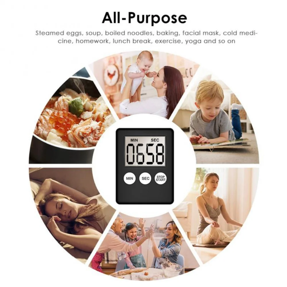 Jjyy Super Mini Lcd Digitaal Display Keuken Timer Vierkante Keuken Countdown Alarm Klok Slaap Stopwatch Klok Timer