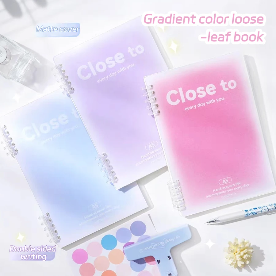 B5/A5 Quaderno a fogli mobili 60 fogli Raccoglitore Libro a righe Set di note Kawaii Cancelleria coreana Forniture per ufficio scolastiche Studenti che scrivono
