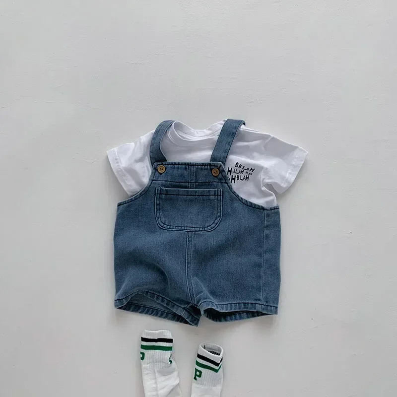 男の子と女の子の赤ちゃんのための半袖の夏服セット,カジュアルウェア,全体的なパンツ,0〜3歳