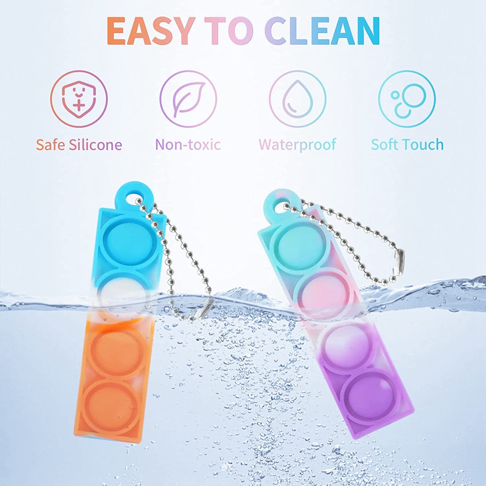 20 pçs mini pop chaveiro bolhas festa favores brinquedos fidget alívio do estresse brinquedos sensoriais para crianças autistas prêmios de sala de aula presentes