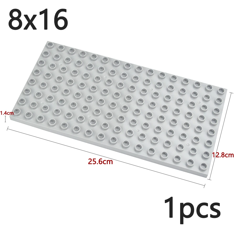 Big Size 8x16 Dots Double Sided Building Blocks BasePlate Large Particles Plate Bricks Educational Kid Toys Compatible Duploes