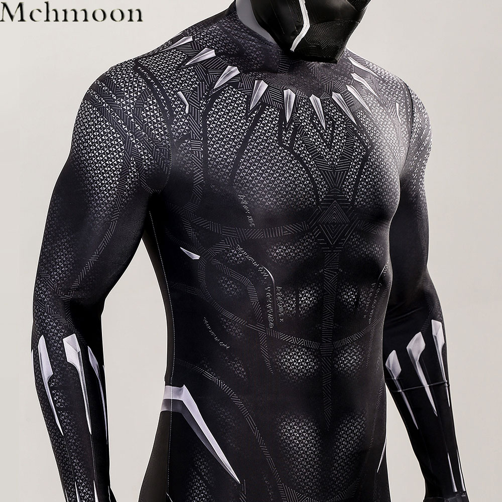 Topeng Kostum Raja Panther Wakanda Jumpsuit AA Pas Badan Halloween Kostum Cosplay Halloween