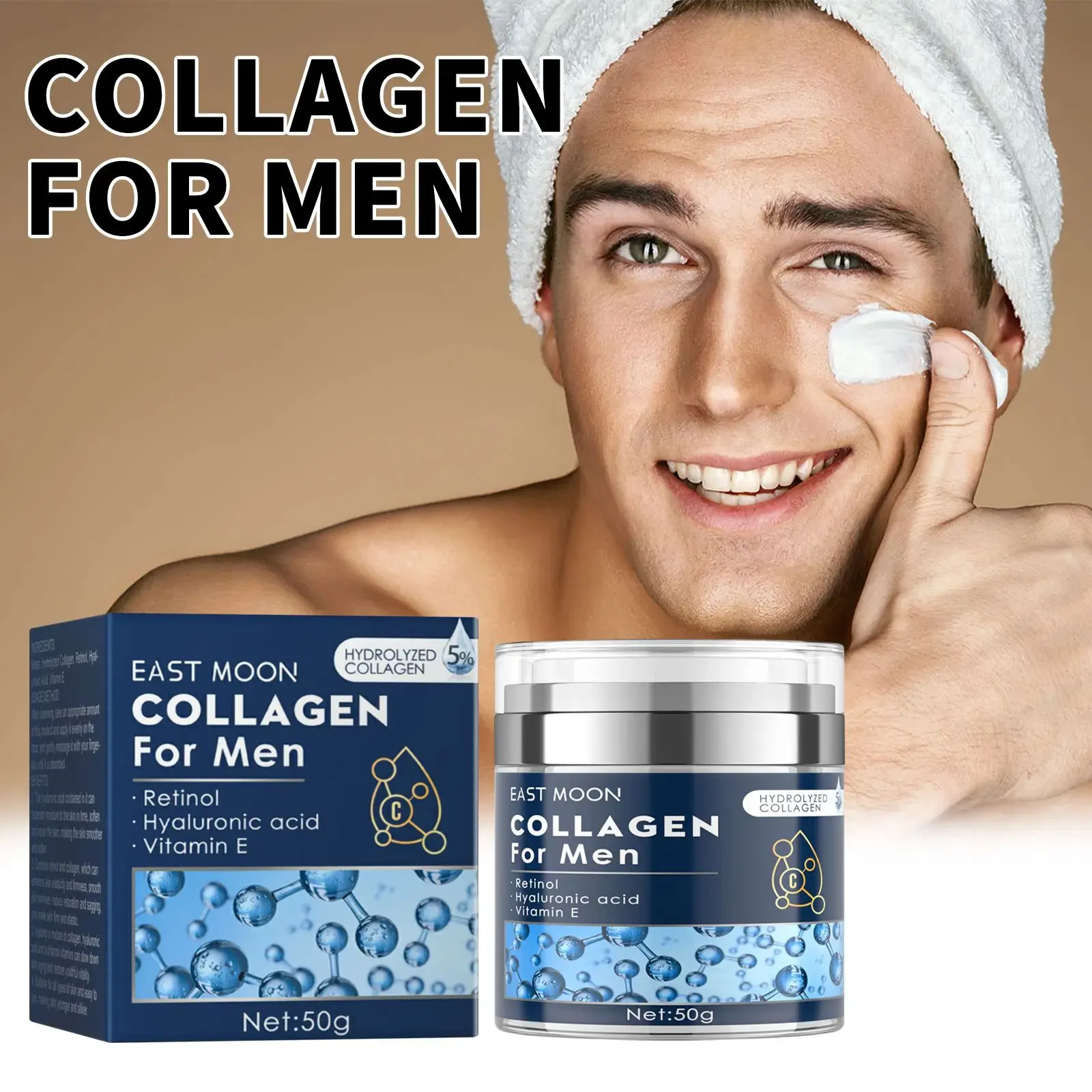 Creme facial de retinol para homens, firmador, levantamento do pescoço, linhas finas, anti-inchaço, hidratante, nutritivo, produto para a pele facial
