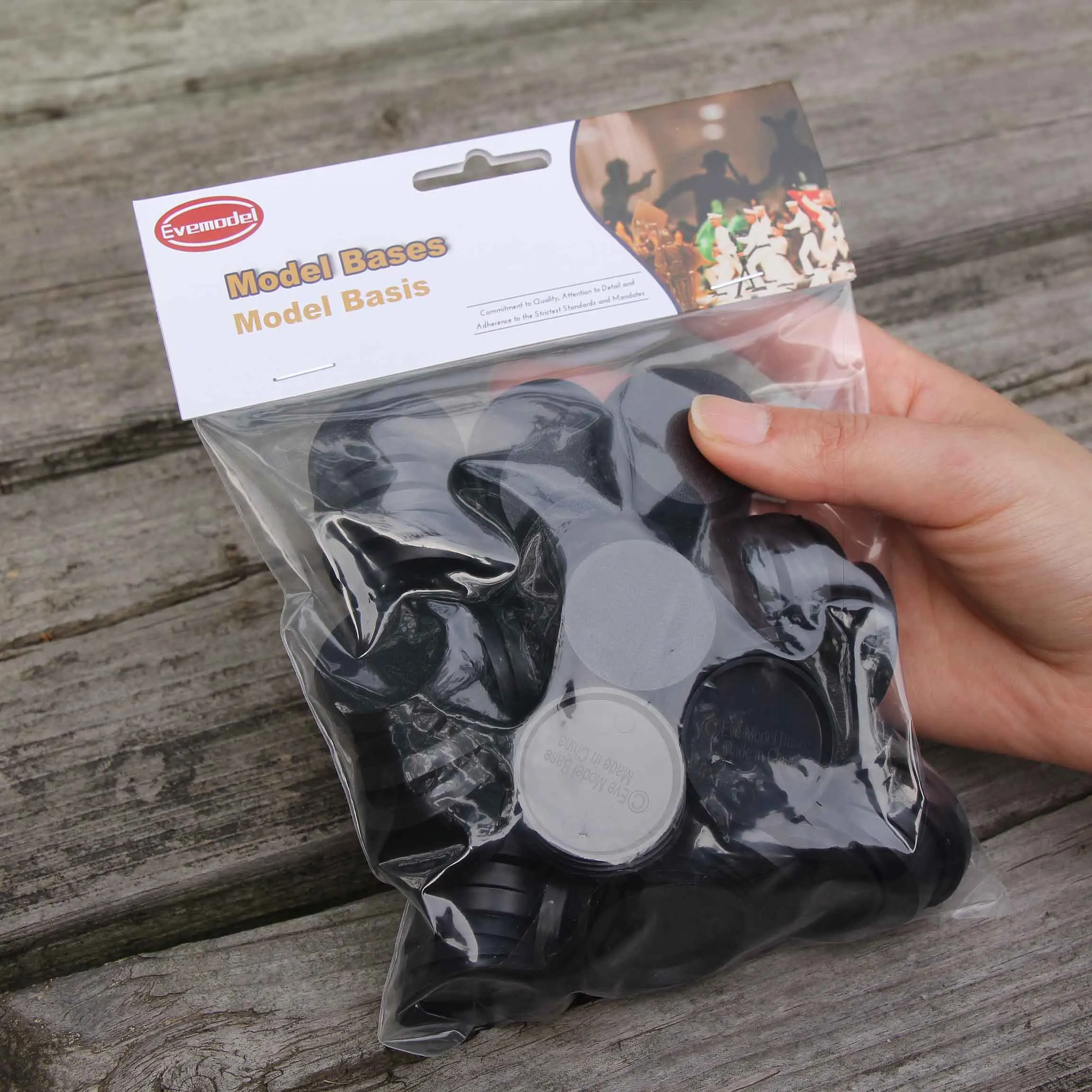 100pcs Round 25mm Black Bases Plastic Miniature 25mm Model Base for Wargames Military Simulation Scene