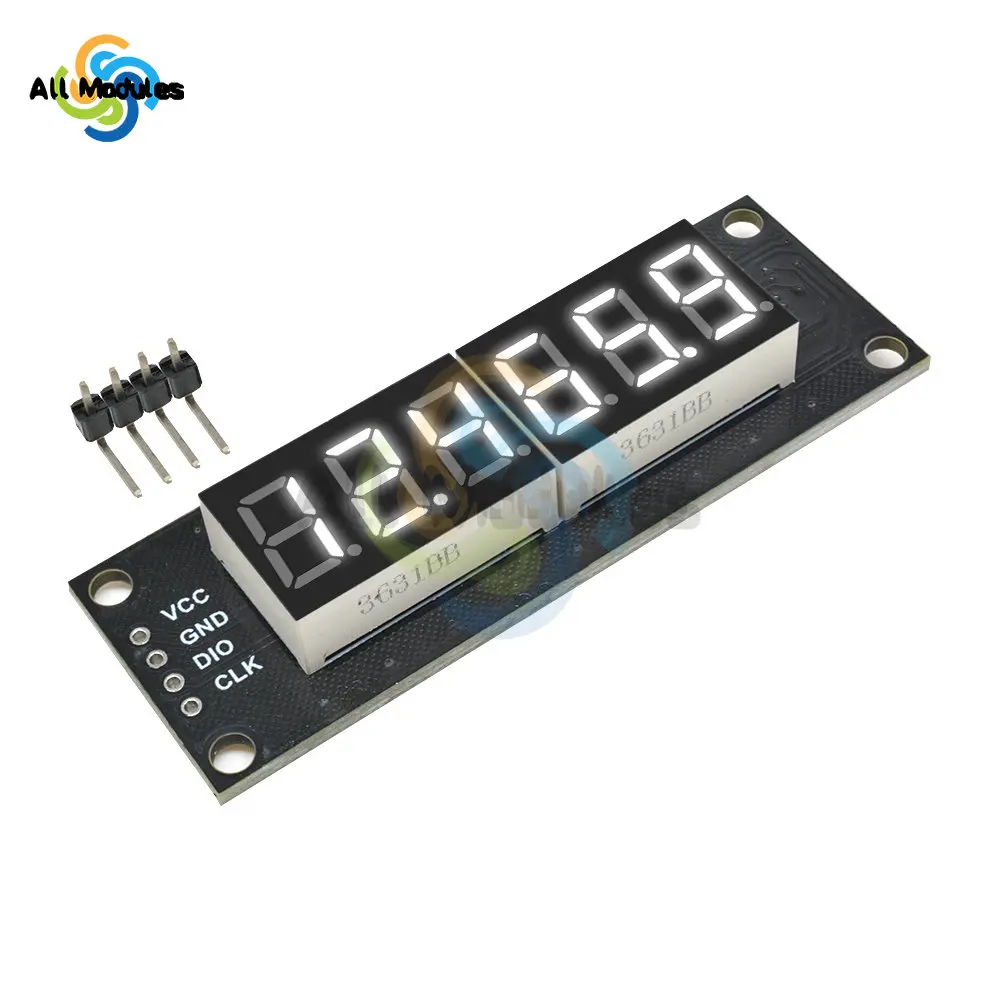 Pantalla LED Digital TM1637 de 0,36 pulgadas, 6 bits, módulo de pantalla LED Digital de 7 segmentos, interfaz de E/S, 5 colores disponibles para Arduino