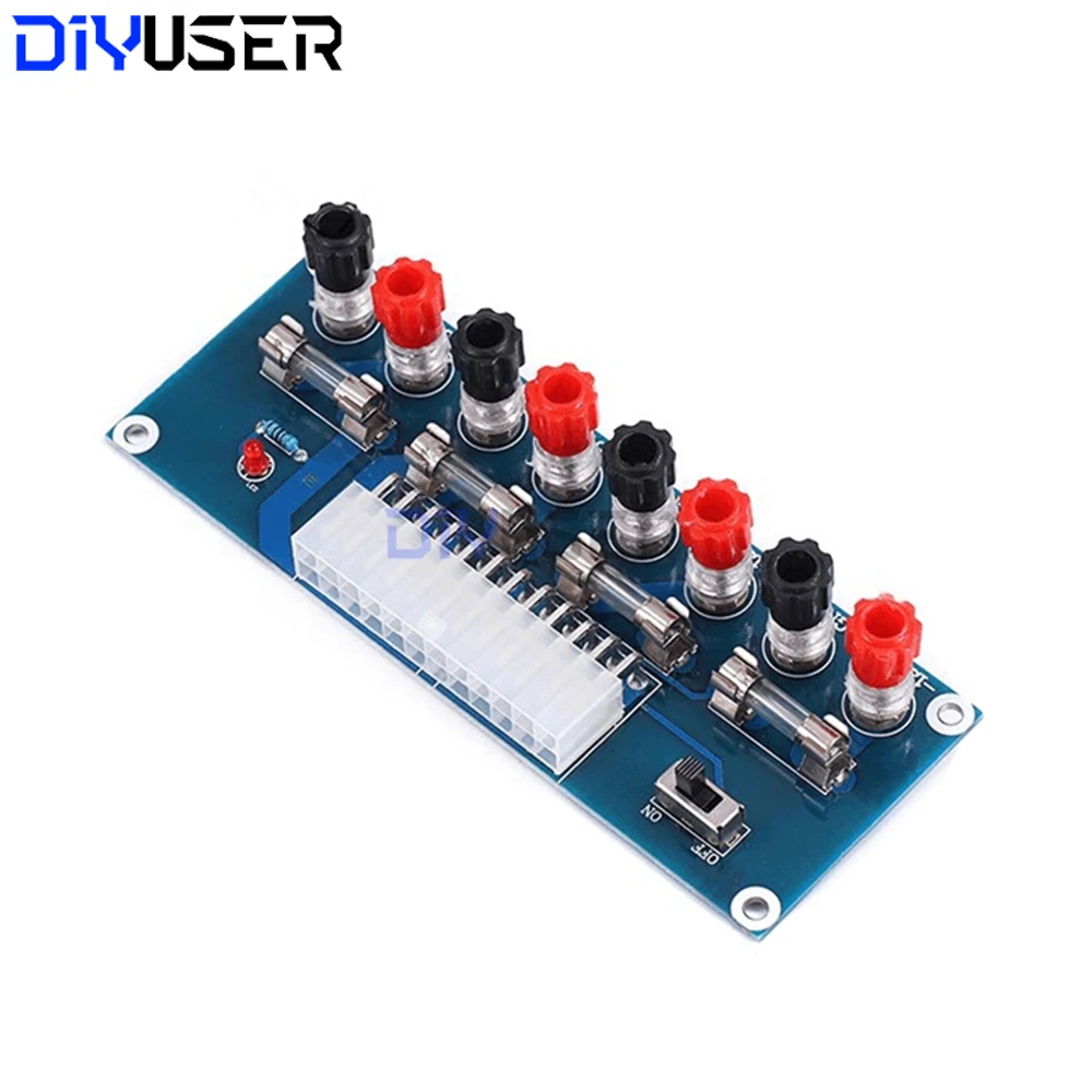 XH-M229 ATX Power Supply Adapter Board, 3.3V 5V 12V Output Terminal Module with On/Off Switch & Fuse for PC Power Supply