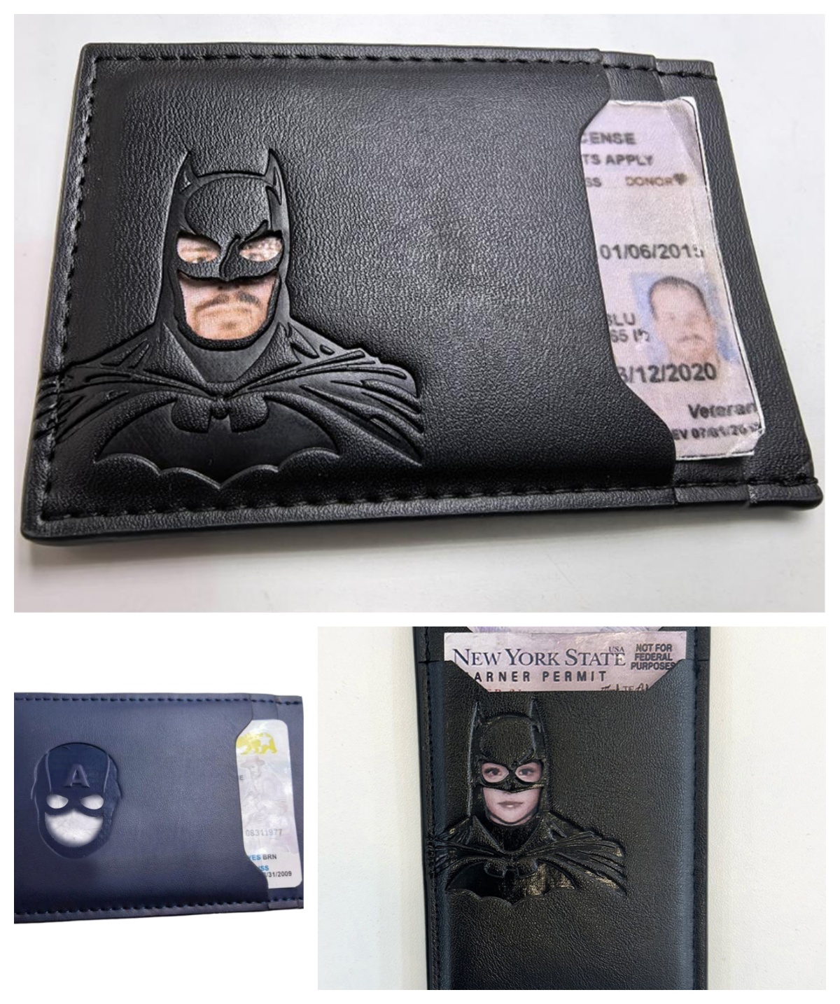 Lederen Bat Wallet Gepersonaliseerde Superheld Masker Kaarthouder Bat ID Heroic Wallet Gift