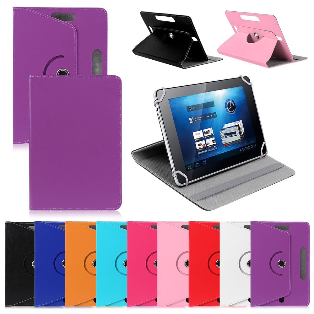 360องศาหมุน Universal แท็บเล็ตปกหนัง PU สำหรับ Samsung Galaxy Tab 7 8 9 10.1นิ้ว Android แท็บเล็ต PC