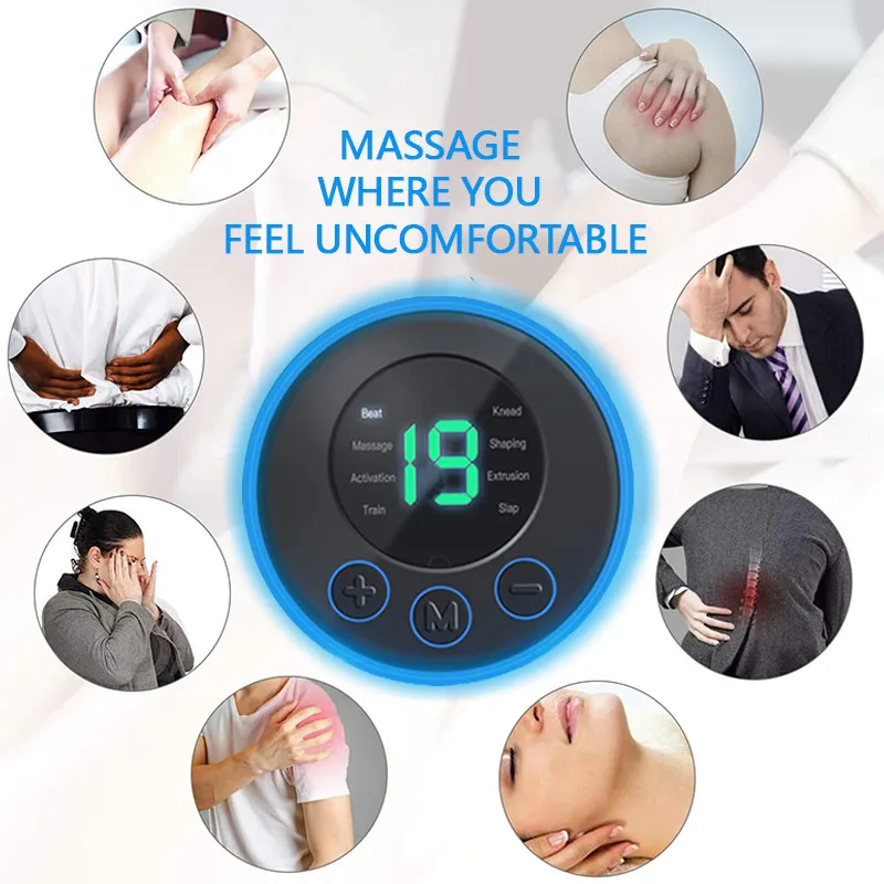 Mini masajeador eléctrico de cuello, estimulador muscular, parches de masaje Cervical, almohadillas de masaje, Control remoto para la salud corporal de la espalda