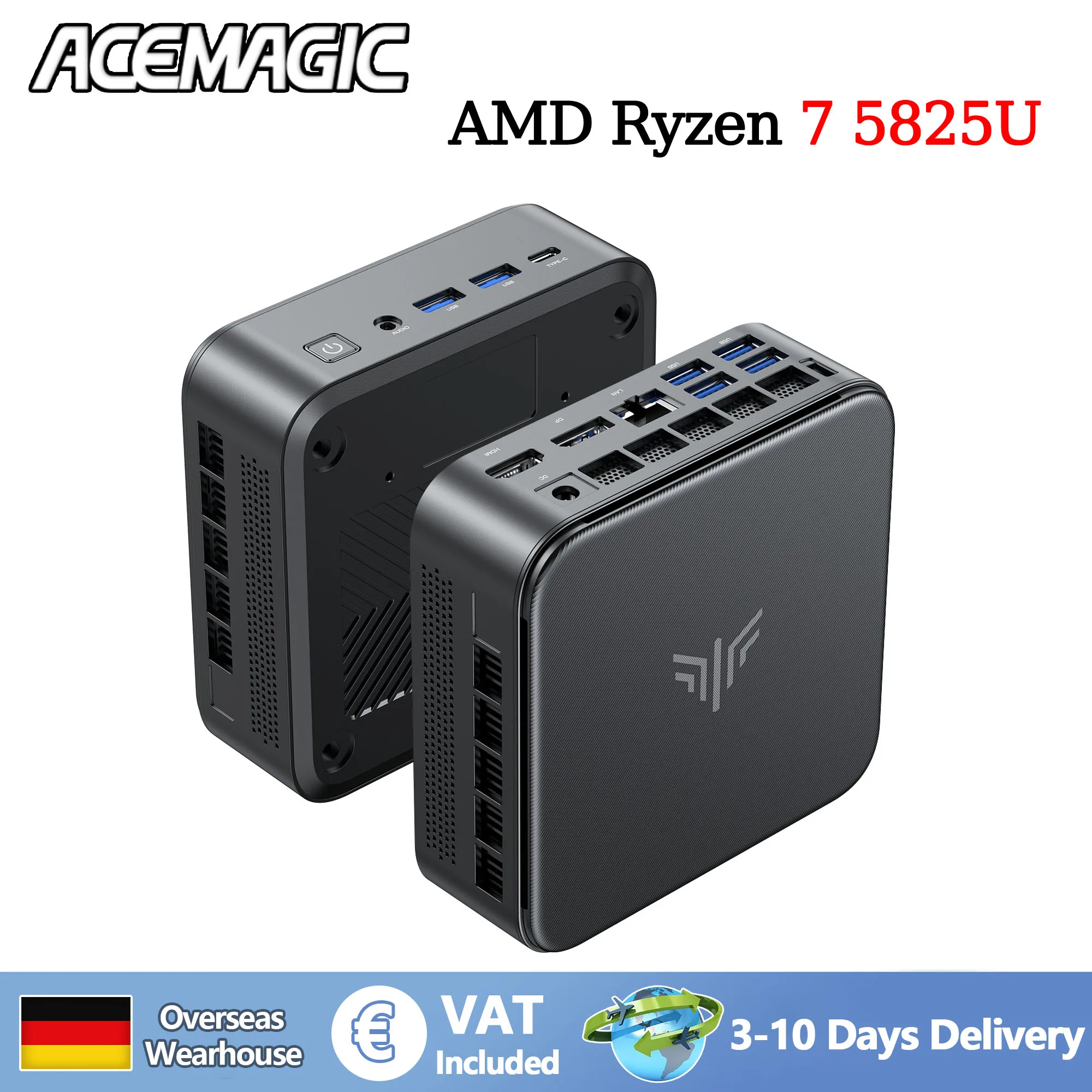 ACEMAGIC E3B MINI PC AMD Ryzen 7 5825U 16/32 GB RAM 512 GB/1 TB SSD Windows 11 Pro MINI Computer Wifi6 BT5.2 4K Tripla Display