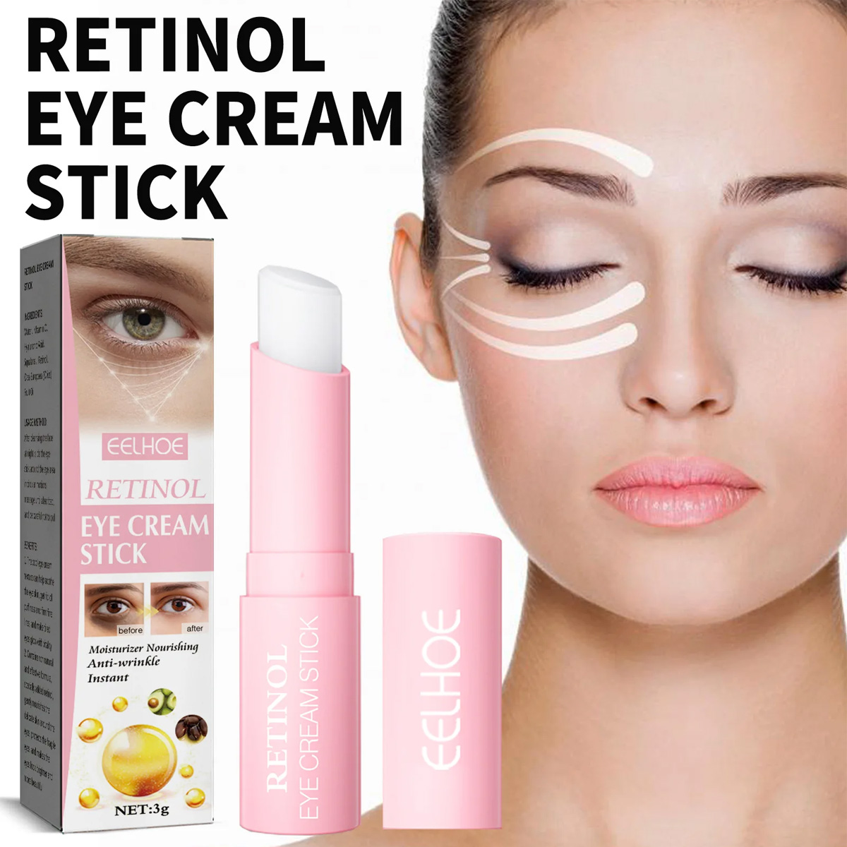 Retinol Glatte Falten Augencreme Anti Schwellungen Entfernen Augenringe Augentasche Stick Verblassen Feine Linie Bleaching Feuchtigkeitsspendende Hautpflege