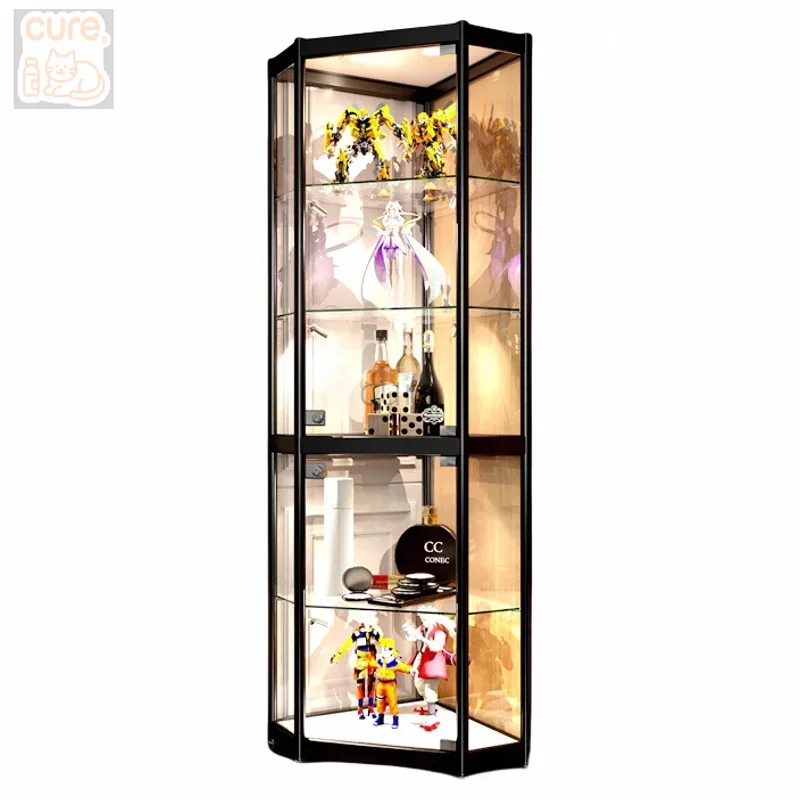 Shanghai Ecke Glas Vitrine dreieckige Schrank Figur Modell Display Bekleidungsgeschäft transparent Weinschrank Haushalt