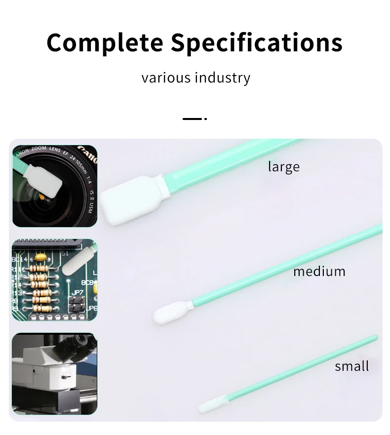 ผ้าฝ้าย Swab สําหรับทําความสะอาดเลนส์เลเซอร์ไม่ฝุ่นผ้าไม่ทอ 100 ชิ้น/ถุงเลเซอร์ป้องกัน Windows เคล็ดลับกระจกใช้ Raymach