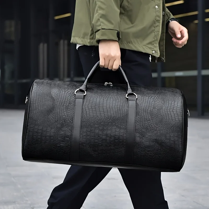 Torba podróżna o dużej pojemności w stylu retro z krokodyla - trwały bagaż wakacyjny unisex, wszechstronny prezent dla mężczyzn i kobiet