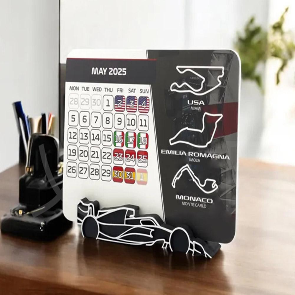 F1 Racing ปฏิทินกระดาษเดสก์ท็อปสถานีปฏิทินตกแต่งบ้าน Itinerary Arrangement Formula 1 Racing ปฏิทิน 2025 ของขวัญ