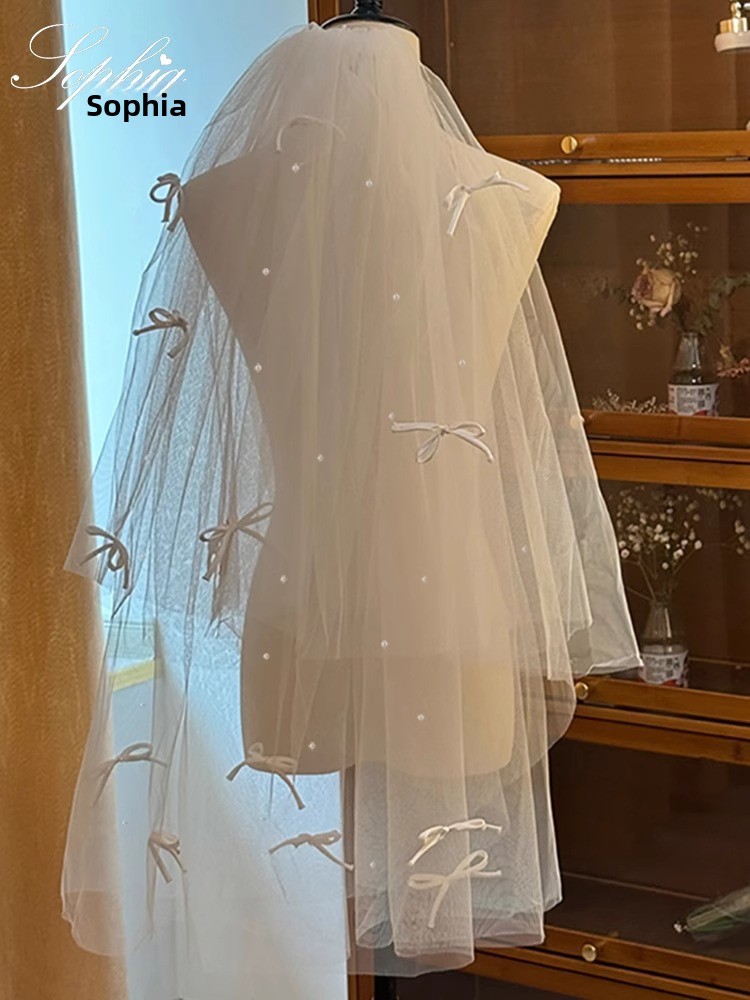 Acório de cabelo de pérola estilo coreano, acório de cabelo com laço pequ fofo, perfeito para estilo de vestido de c...