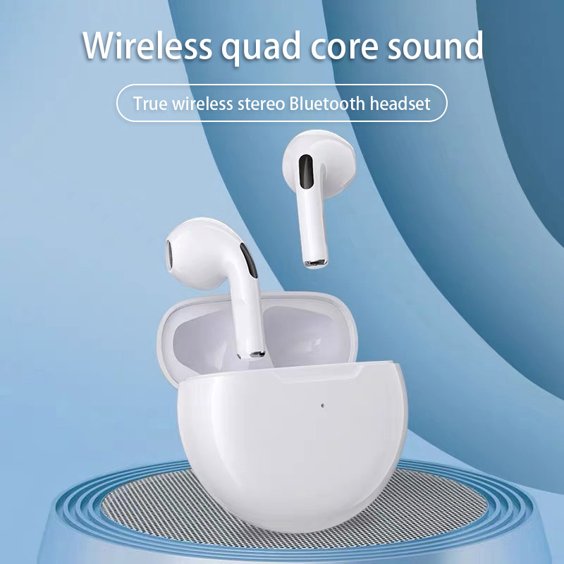 Tws pro6 sem fio bluetooth fone de ouvido com cancelamento de ruído com microfone esportes sem fio fones de ouvido bluetooth