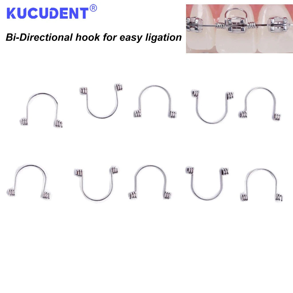 10 stks/pak Tandheelkundige Koppelveren Orthodontische Voorste Tanden Koppelveren Rechthoekige Grote/Kleine/Midden Rvs Lente