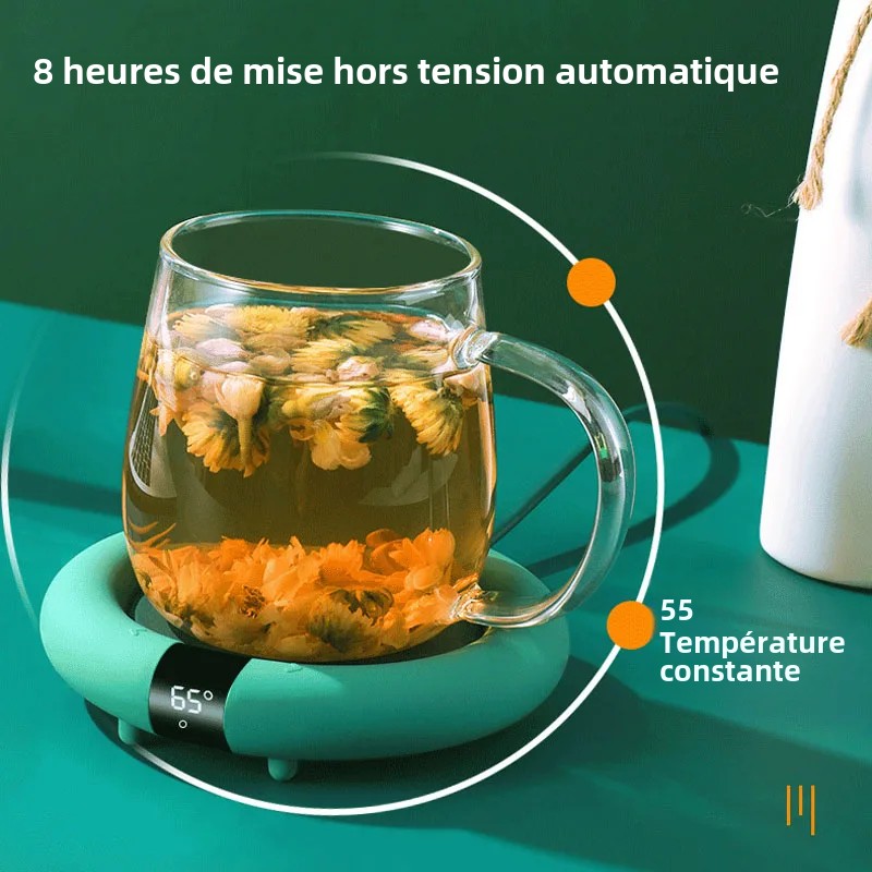 Nouveau chauffe-tasse à café, dessous de verre chauffant électrique pour le bureau et la maison, chauffe-tasse à thé réglable à 3 températures, cadeau de noël et d'anniversaire