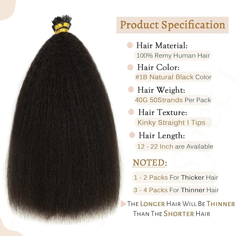 Extensões retas perversas do cabelo para mulheres, cabelo brasileiro do Virgin, cabelo humano real, Itip, 50 gramas, # 1B, 100%