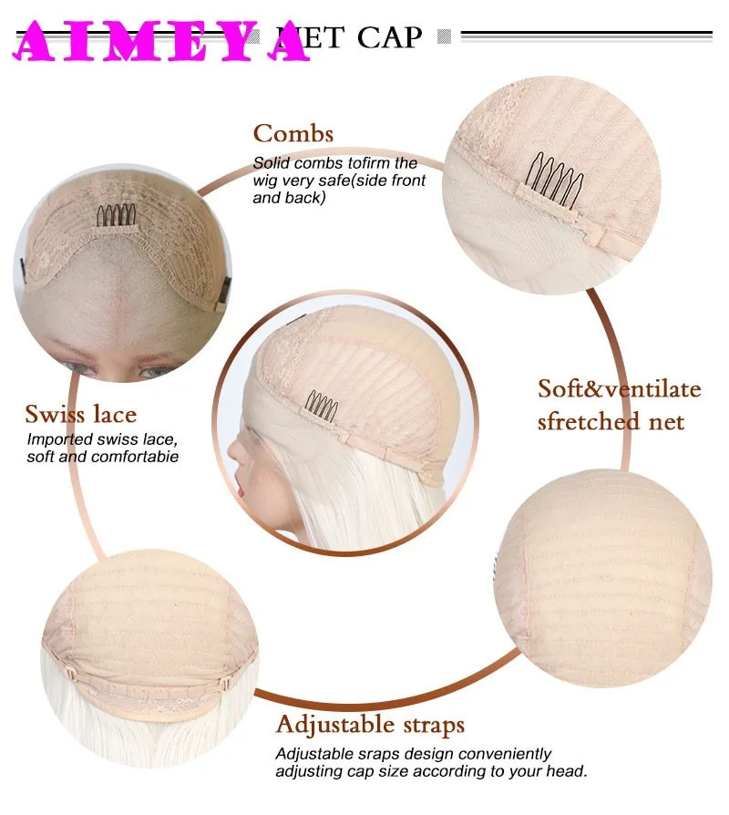 AIMEYA วิกผมสังเคราะห์ลูกไม้ด้านหน้าด้านหน้าเงินวิกผมคลื่นสั้นสําหรับผู้หญิงสีน้ําตาลสีชมพูสีฟ้าวิกผมลูกไม้สังเคราะห์คอสเพลย์วิกผมลูกไม้สั้น