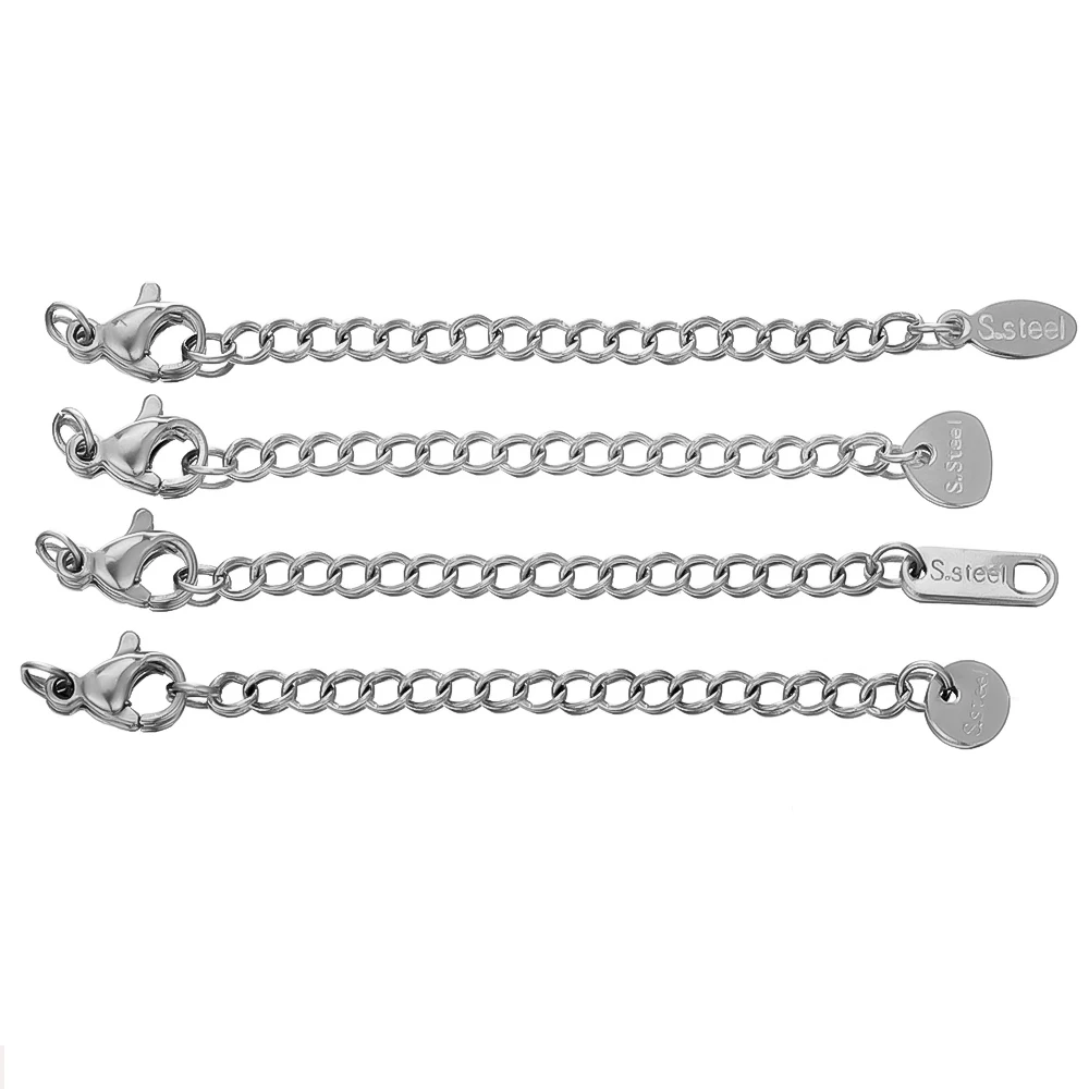10 stuks roestvrijstalen verlenging verlengde staartkettingen kreeft sluitingen connectoren DIY sieraden maken bevindingen armband kettingen