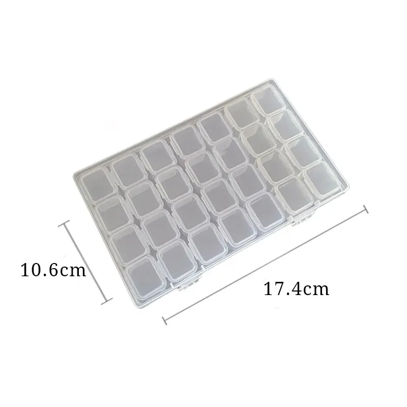 Pudełko na biżuterię z tworzywa sztucznego z 28 przegródkami, organizer na naszyjniki, kolczyki, pierścionki, przenośne pudełko do przechowywania tabletek i leków.