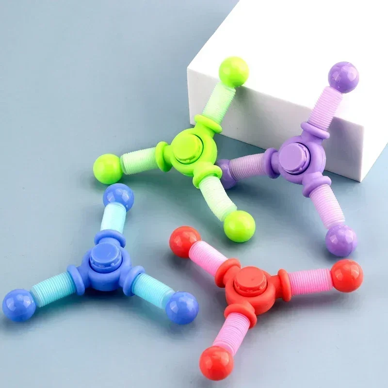 1pcs Fidget SPINNER ของเล่นเด็ก POP Tube Sensory ของเล่นดูดถ้วยเกมพลาสติก Transformable ความเครียดบรรเทาเด็กผู้ใหญ่ของขวัญ
