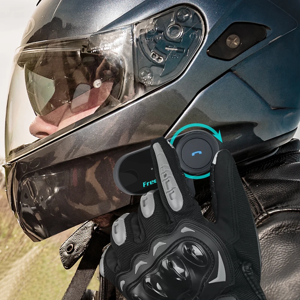 Freedconn Helm Bluetooth Headset Groep Motor Intercom Koptelefoon FM Muziek Delen Intercomunicador tot 6 rijders T Com VB
