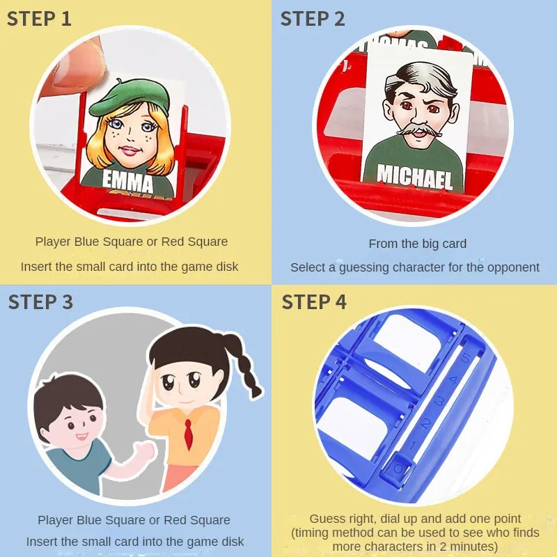 Adivinhe que eu sou jogo de tabuleiro interação pai-filho brinquedo raciocínio lógico quebra-cabeça das crianças adivinha-me você meu personagem tabuleiro de xadrez