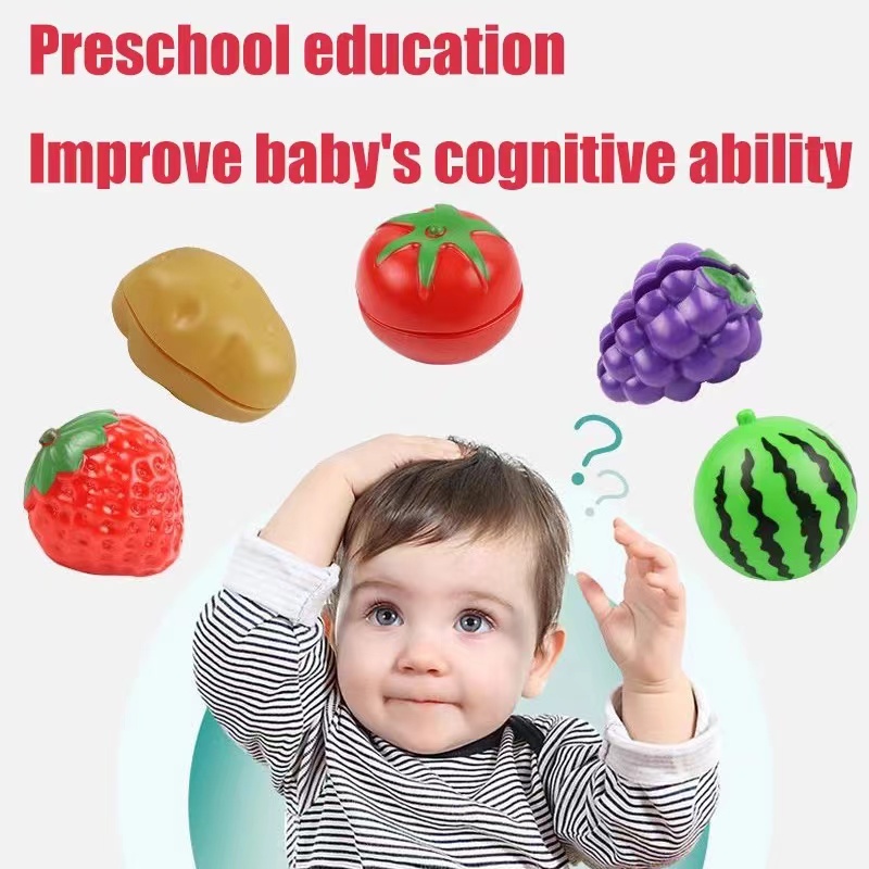 ที่กําหนดเองเด็กใหม่ Alpinia Oxyphylla พลาสติก 35 ชิ้นชุดผักของเล่น Pretend Play แม่เหล็กตัดผลไม้