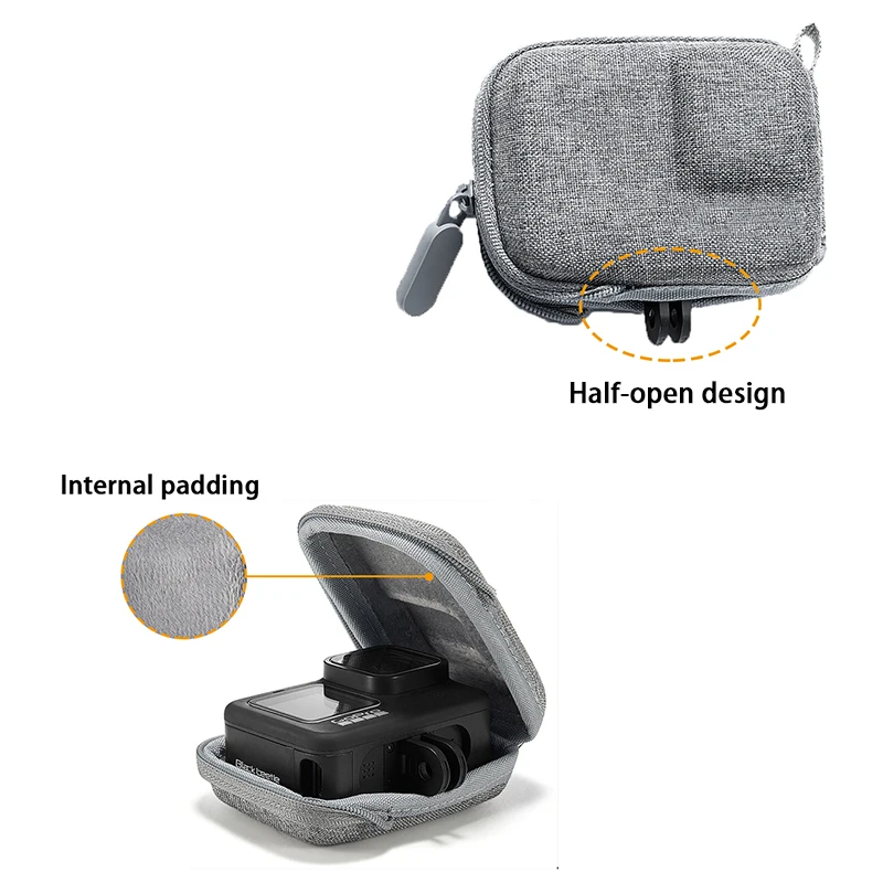 Mini Custodia per GoPro Hero 12 11 10 9 8 Nero Action Camera Custodia protettiva impermeabile EVA portatile Go Pro Accessori